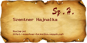 Szentner Hajnalka névjegykártya